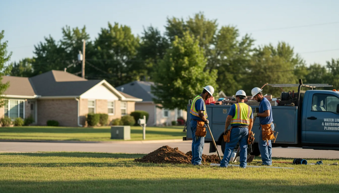 Residential water line and bathroom plumbing service in Natalia, TX
